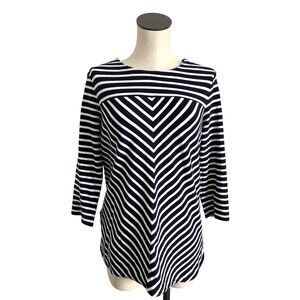 Croft & Barrow Women's Medium Striped Top 2XL Blue & White Pullover Top NWOT